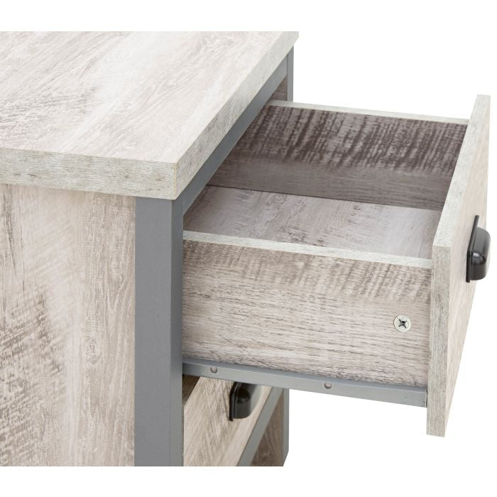 Wardrobe Set - BELONA 2 Door Bedroom Set 3 Piece Grey 73cm