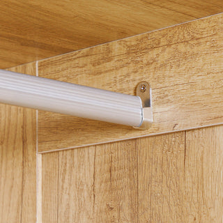 homcom 2 door wardrobe modern wardrobe with 2 drawer and hanging rail for bedroom natural
