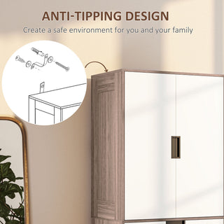 homcom two door two drawer wardrobe white brown