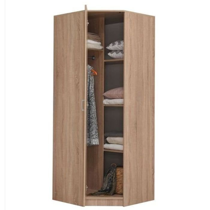 Corner Wardrobe - CAROL 1 Door Wardrobe Sonoma Oak Effect 80cm – product image 4