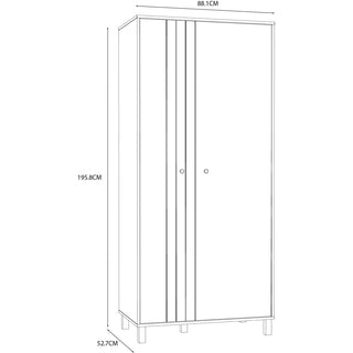 Florence Grafton 2 Door Cream and Oak Wardrobe