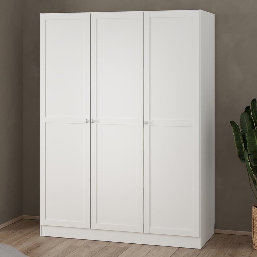 Florence Brande 3 Door White Hinged Wardrobe