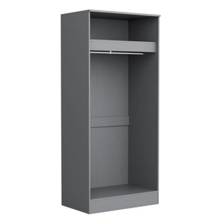 ARVELLO narrow wardrobe interior in grey with top shelf and hanging rail
