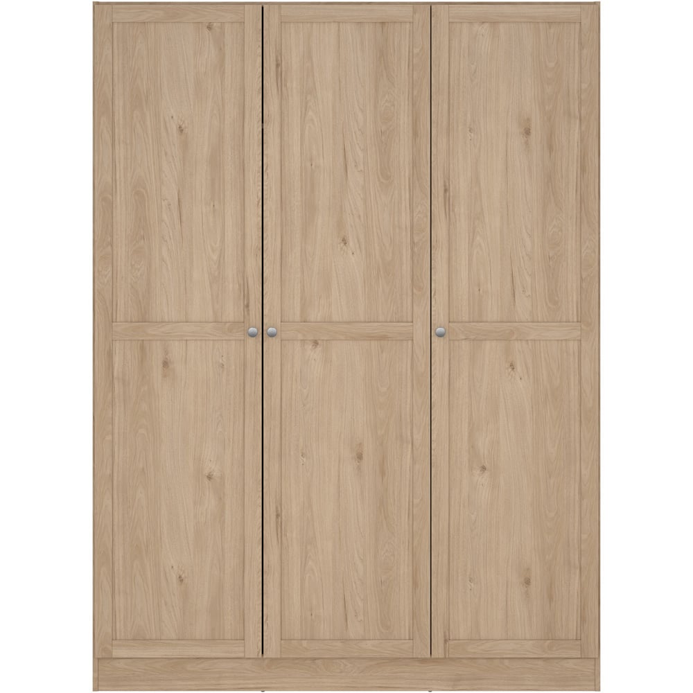 Florence Brande 3 door Jackson Hickory Oak wardrobe with simple knobs