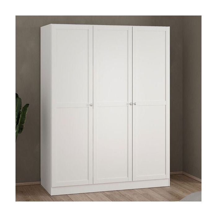 Wardrobe - MANFRED 3 Door Wardrobe White 147cm