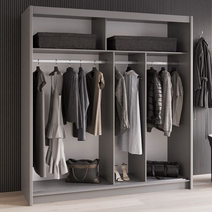 Kinross II 203cm 2-Door Mirrored Sliding Wardrobe – Graphite – product image 4