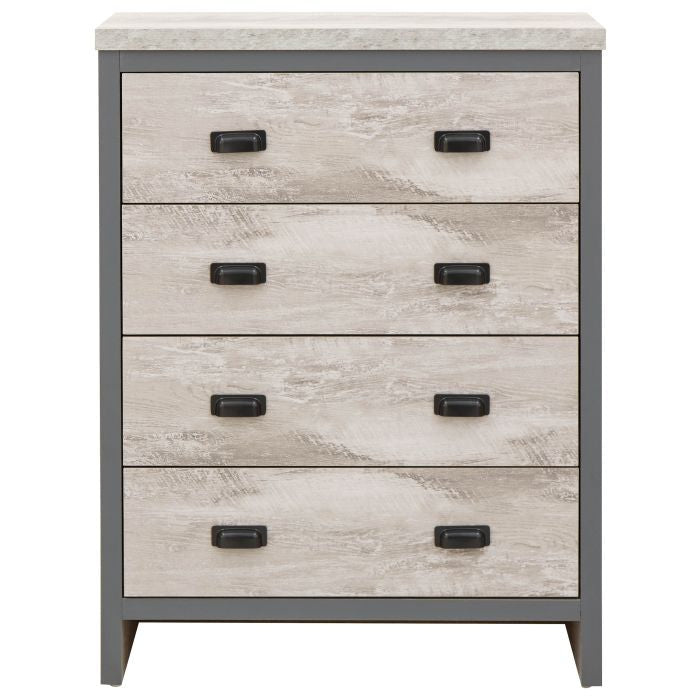 Wardrobe Set - BELONA 2 Door Bedroom Set 3 Piece Grey 73cm