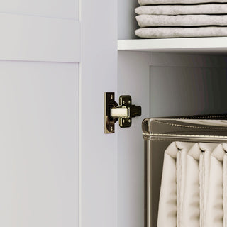 homcom double paneled door wardrobe with shelves white