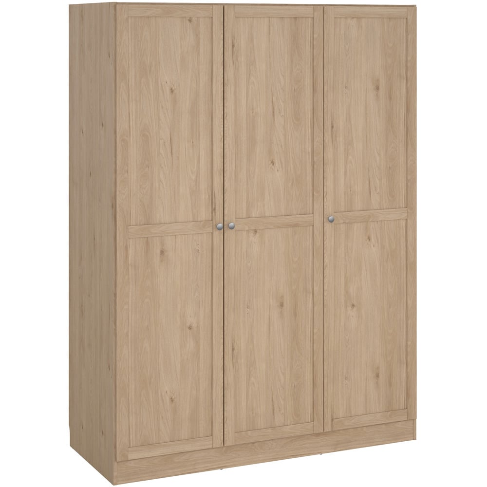 FLORENCE BRANDE 3 door wardrobe in Jackson Hickory Oak light effect finish with minimalist handles