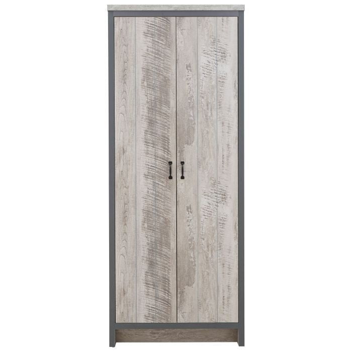 Wardrobe Set - BELONA 2 Door Bedroom Set 3 Piece Grey 73cm