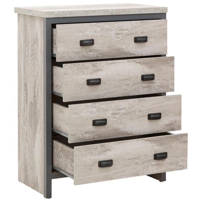 Wardrobe Set - BELONA 2 Door Bedroom Set 3 Piece Grey 73cm