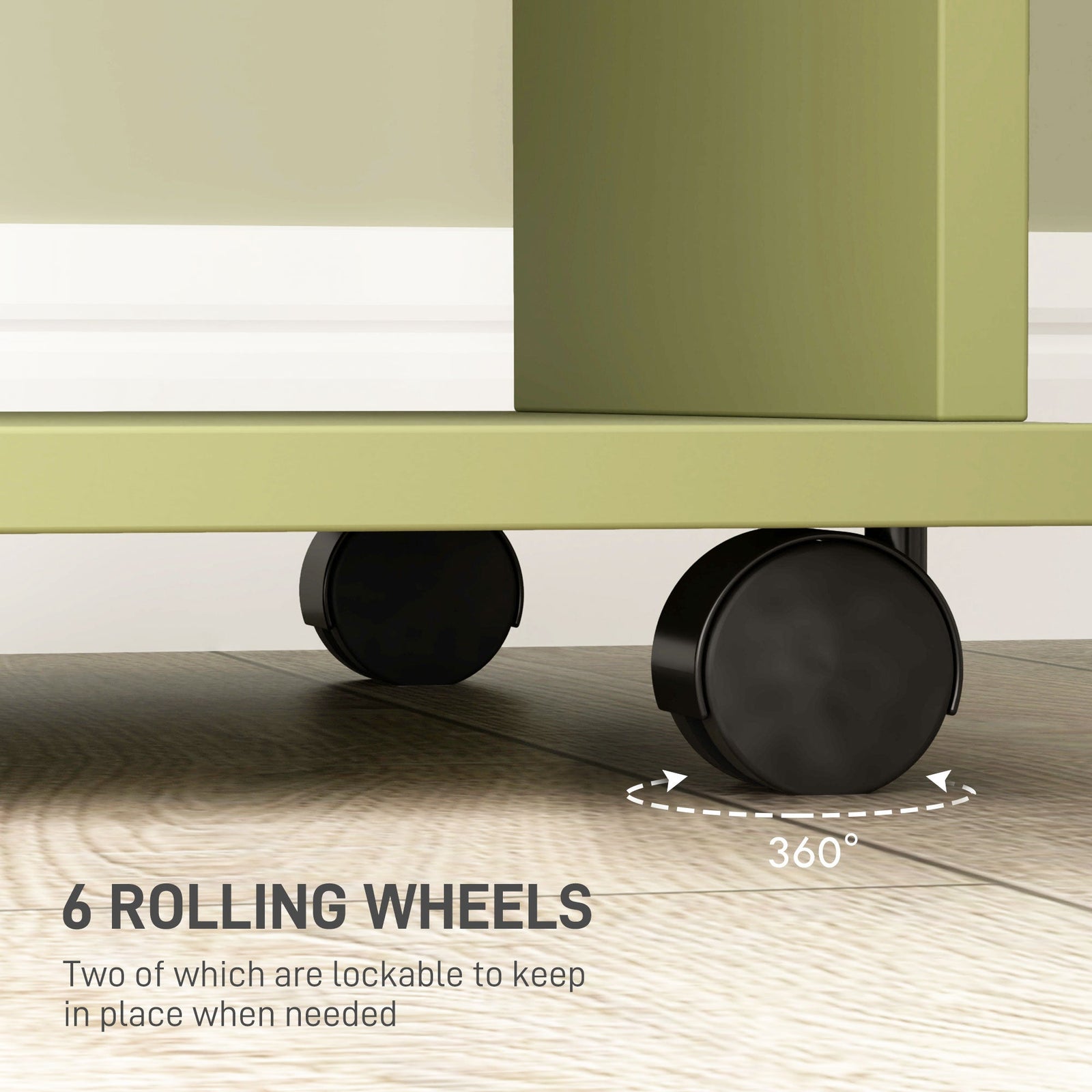 homcom open wardrobe double mobile storage shelves organizer w 6 wheels green