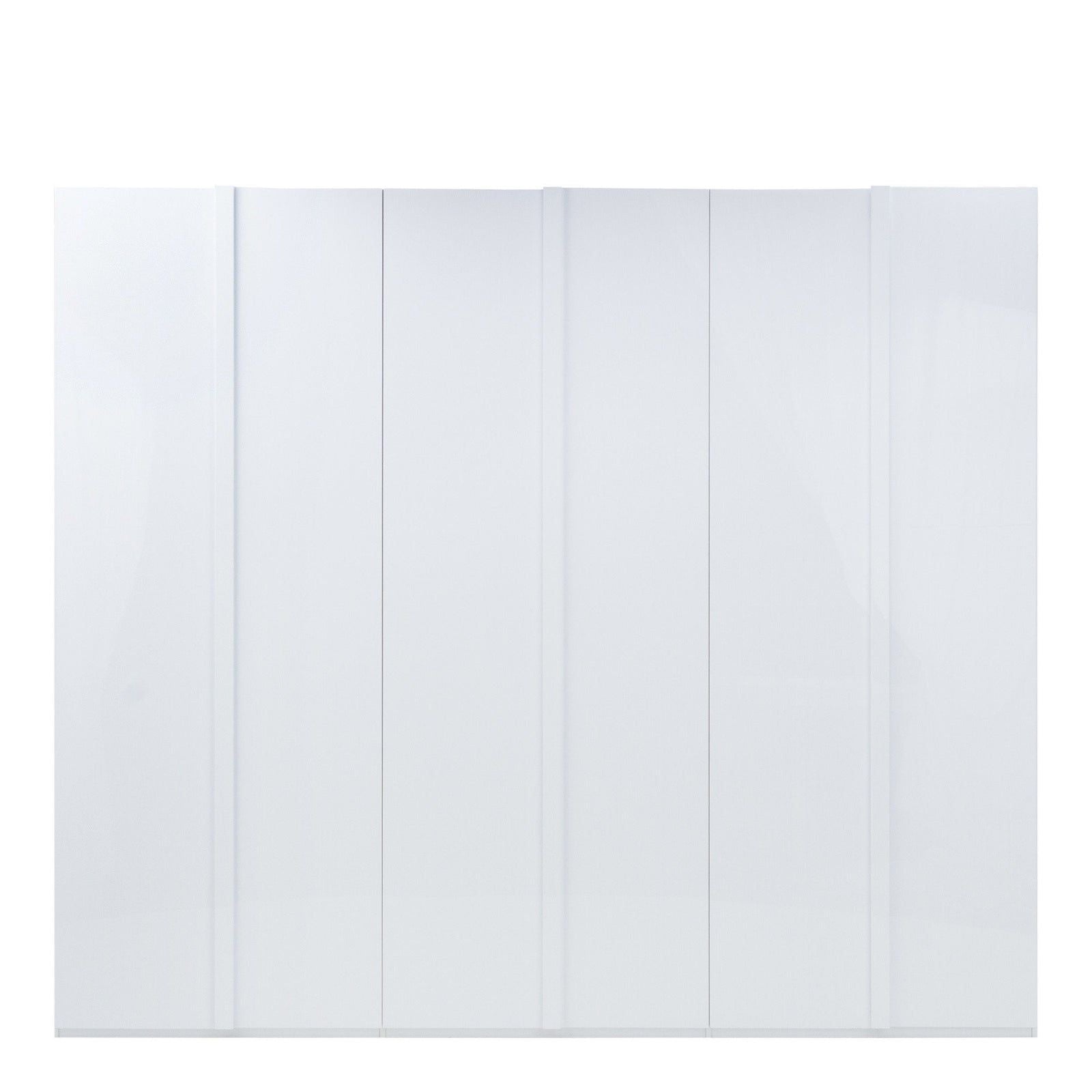 White gloss 6-door modern wardrobe front view