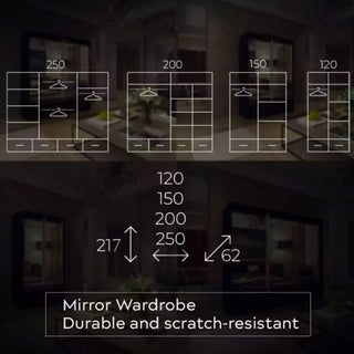 CHOICEWARDROBE NEWRY 120cm Sliding Door Wardrobe – Grey Finish, 2 Door, Mirrored Sliding Doors