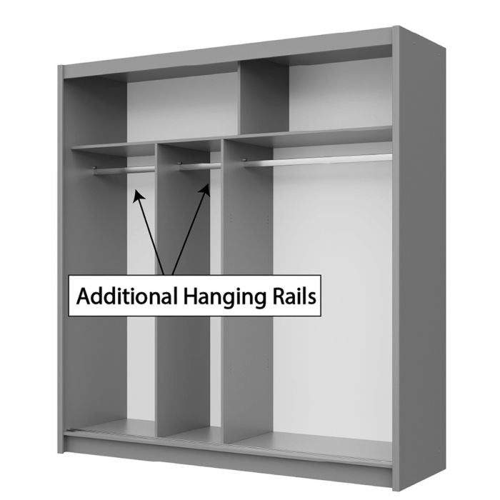 Kinross II 203cm 2-Door Mirrored Sliding Wardrobe – Graphite – product image 8