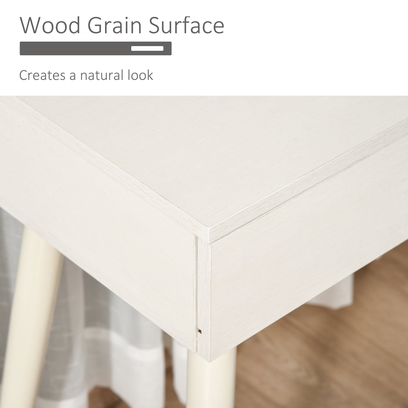 homcom modern dressing table with round mirror and stool makeup vanity table with 2 drawers for bedroom living room 80 x 40 x 123 cm white