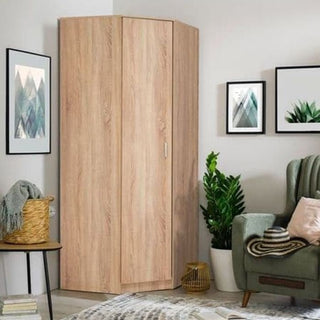 Corner Wardrobe - CAROL 1 Door Wardrobe Sonoma Oak Effect 80cm