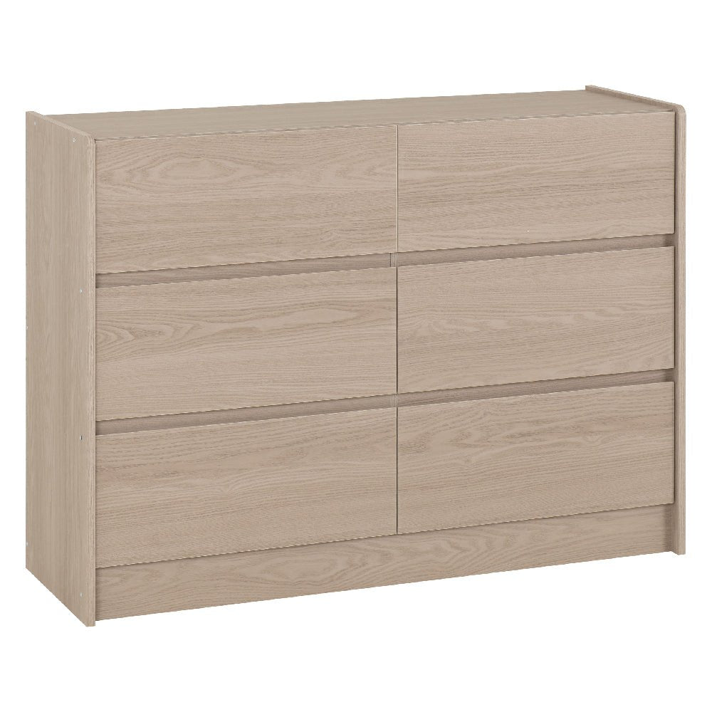 PALMYRA 6 drawer chest of drawers in smoked ash