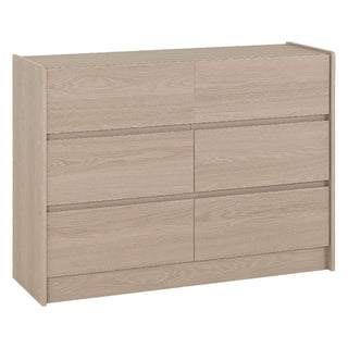 PALMYRA 6 drawer chest of drawers in smoked ash