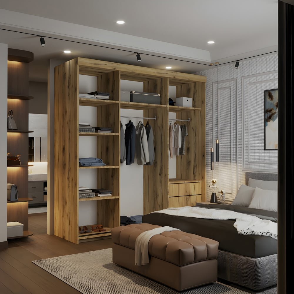 CHOICEWARDROBE Molli Oak 200cm sliding wardrobe with mirrored doors