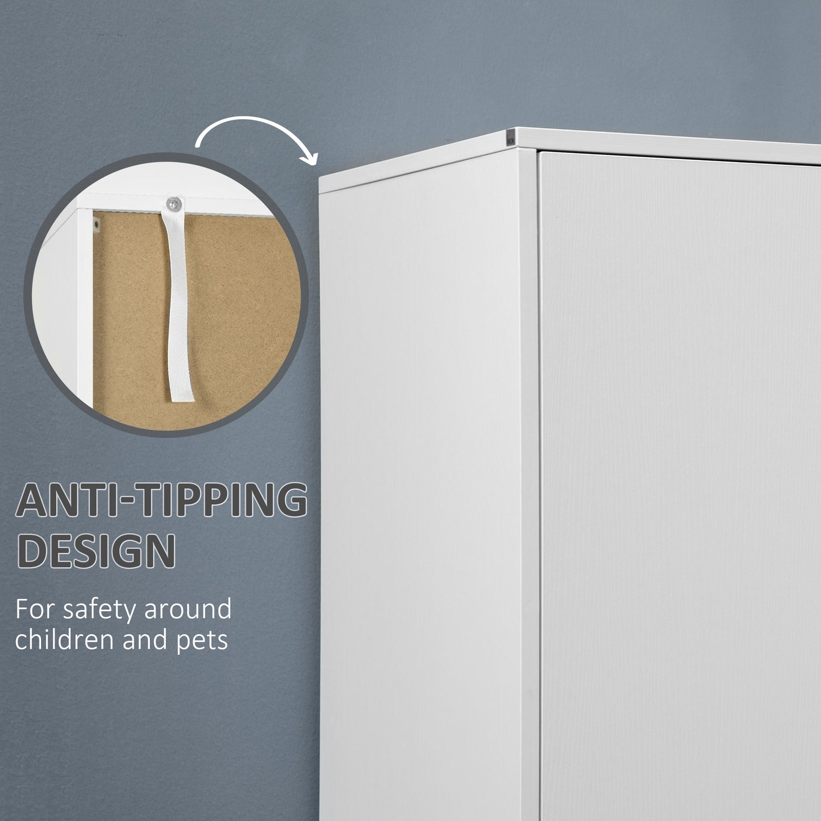 homcom 2 door wardrobe with 2 drawers hanging rod and anti tipping straps for bedroom clothes storage organisation white