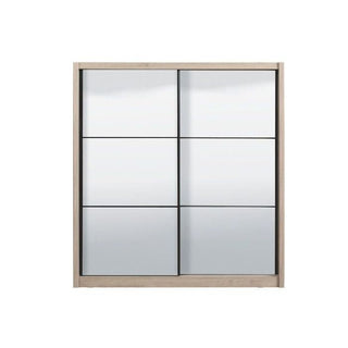 2-door sliding wardrobe in artisan oak effect with mirrored front panels