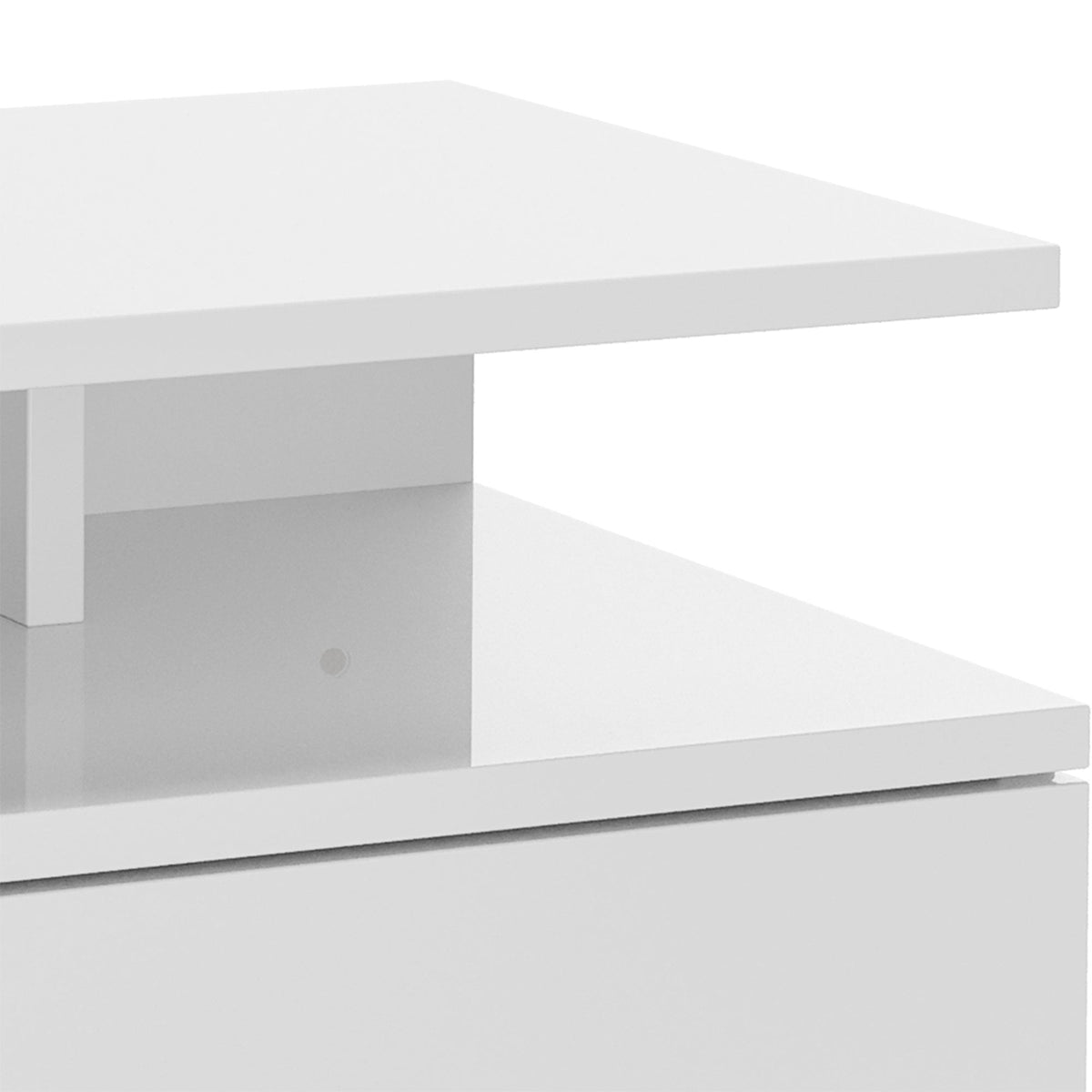 homcom set of two floating high gloss bedside tables white