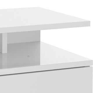 homcom set of two floating high gloss bedside tables white