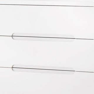MANHATTAN 3 Drawer White High Gloss Chest of Drawers with recessed handles