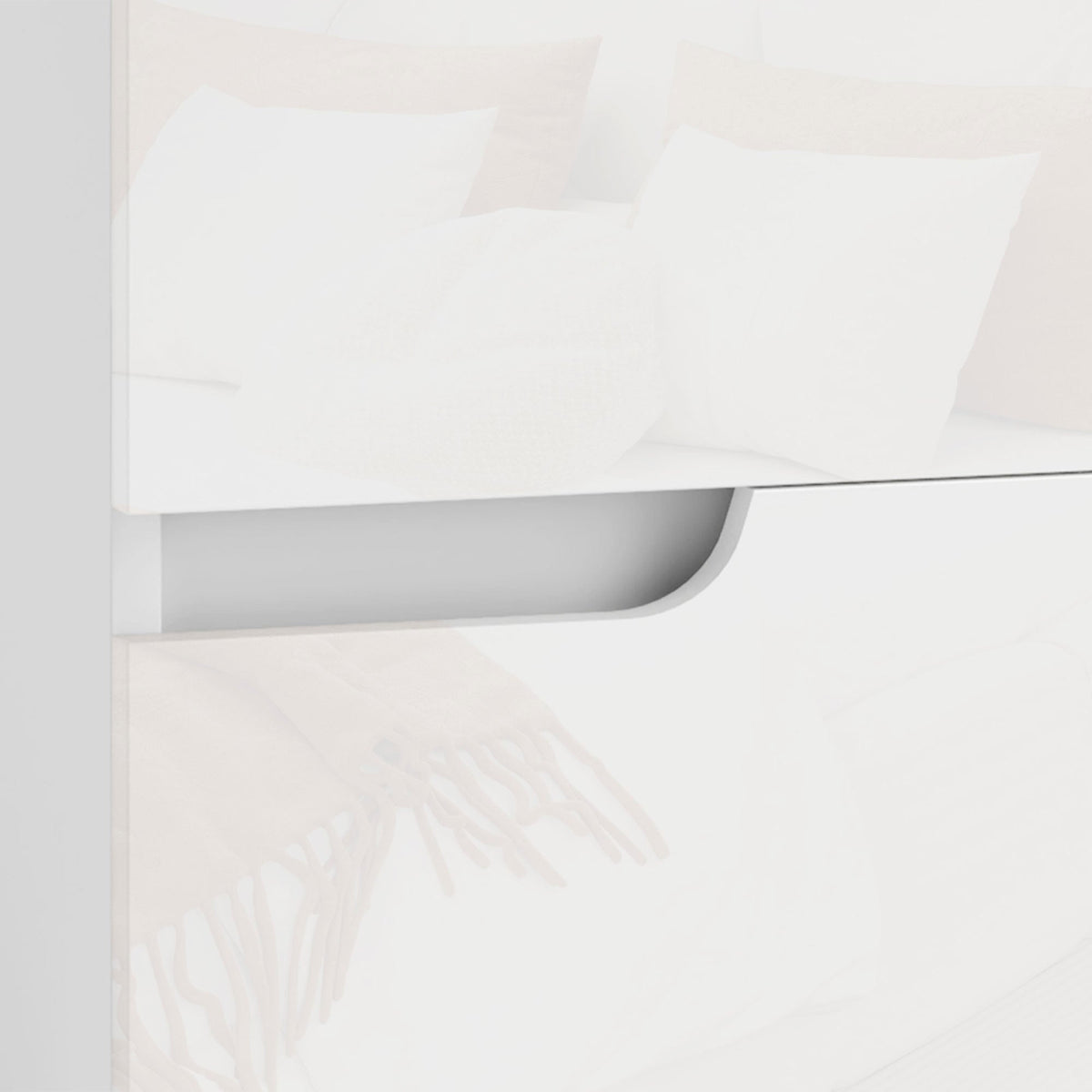 homcom high gloss bedside table white