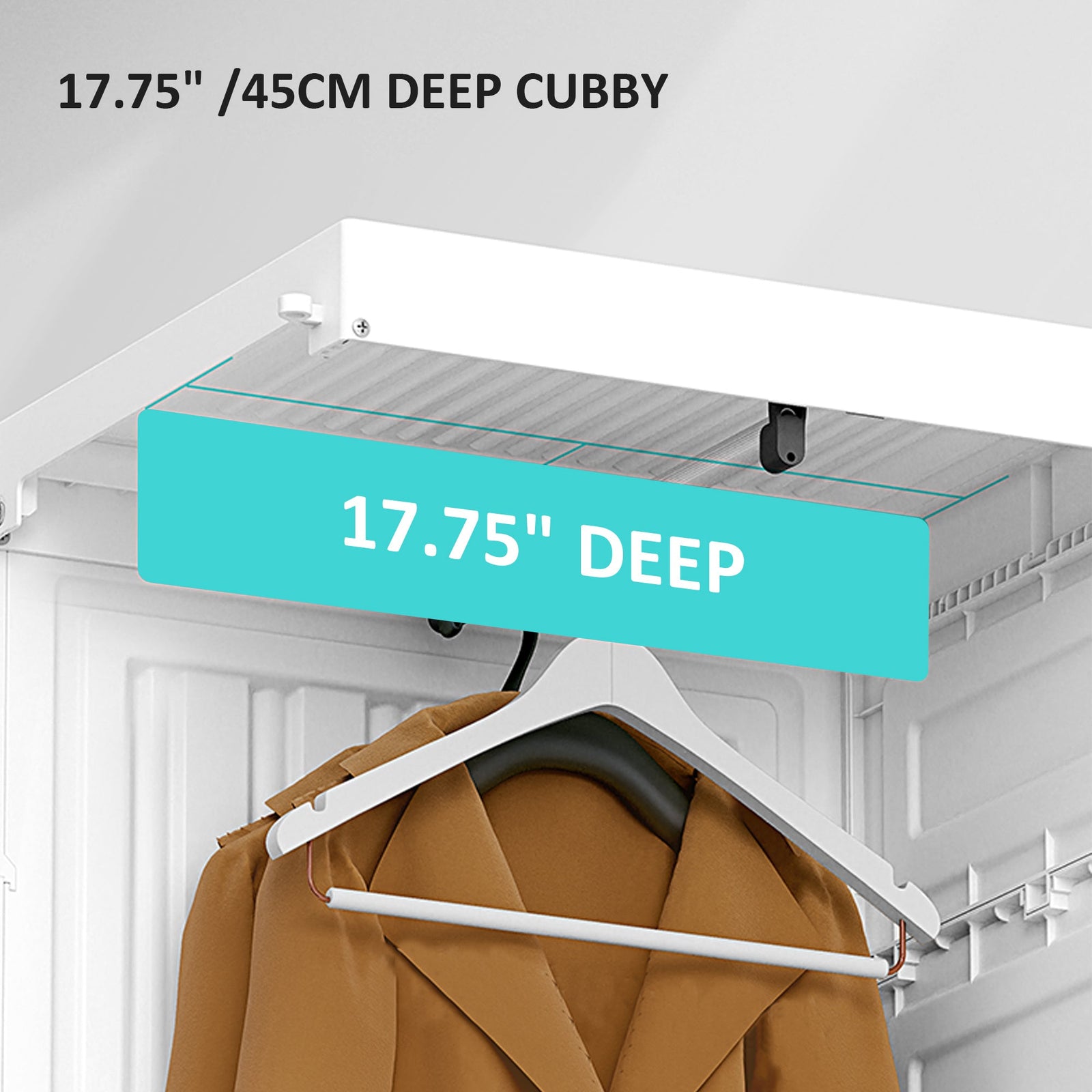 homcom portable clothes wardrobe for bedroom foldable clothes organiser with cube storage hanging rods magnet doors white