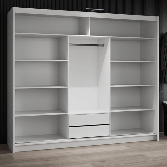 Kinross II 250cm 3-Door Mirrored Sliding Wardrobe – Graphite – product image 7
