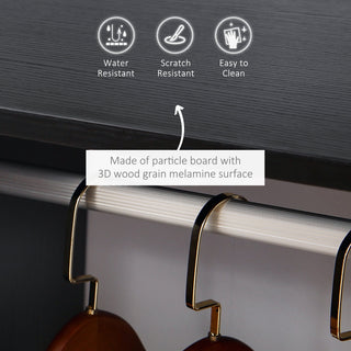 homcom open wardrobe on wheels bedroom wardrobe with clothes hanging rail 2 storage shelves mobile garment rack for cloakroom hallway black
