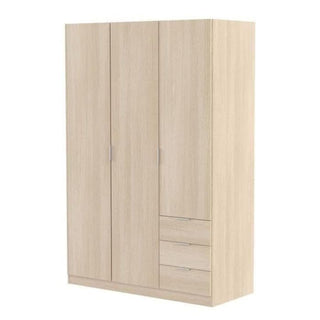 Wardrobe - HARVEY 3 Door Wardrobe Oak 121cm