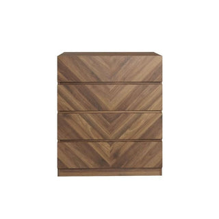 Royal Walnut chest of drawers with four herringbone pattern drawers
