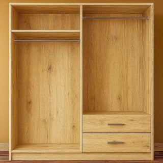 VIANNA oak effect 160cm wardrobe with 2 hanging rails and 2 drawers