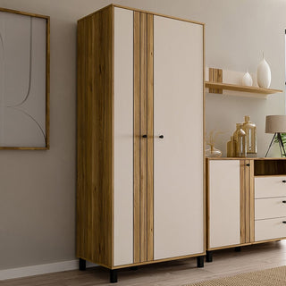 Florence Grafton 2 Door Cream and Oak Wardrobe