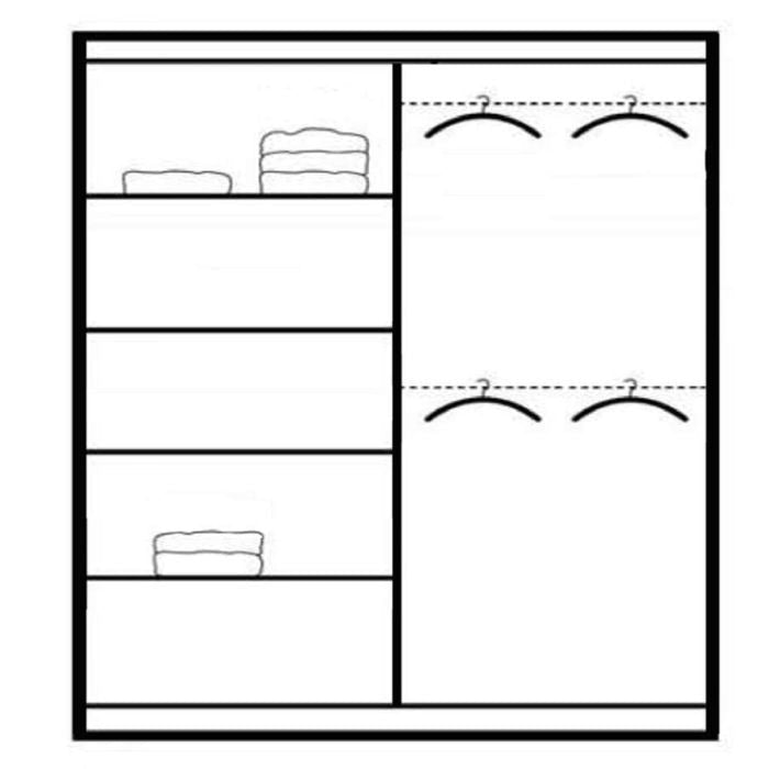 Oldham 200cm 2-Door Mirrored Sliding Wardrobe – White – product image 4