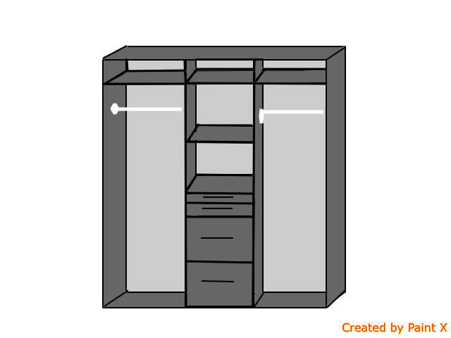 CHOICEWARDROBE 3-door oak-effect wardrobe with mirrored centre door, drawers and hanging rail.