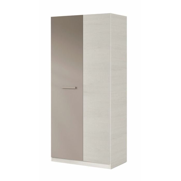 CHOICEWARDROBE ALMIRA 2-door wardrobe, white and grey ash two-tone finish.