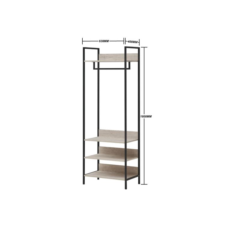 Zahra 4 Piece Open Wardrobe Bedroom Set - Ash Oak - image 4