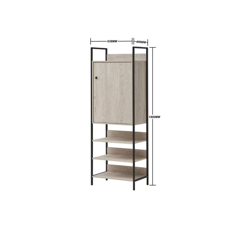 Zahra 4 Piece Open Wardrobe Bedroom Set - Ash Oak - image 6