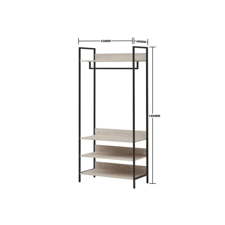Zahra 4 Piece Open Wardrobe Bedroom Set - Ash Oak - image 8