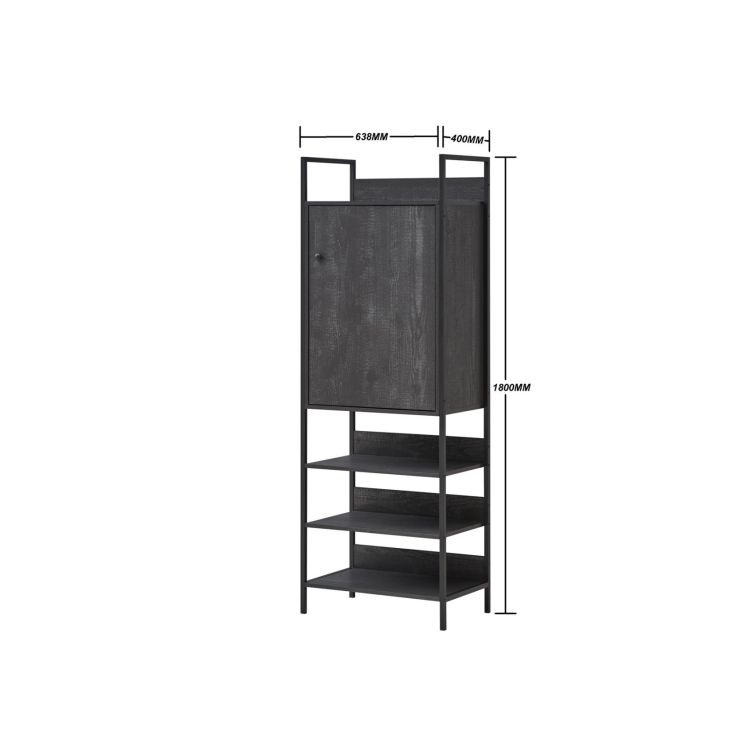 Zahra 4 Piece Open Wardrobe Bedroom Set - Black - image 2