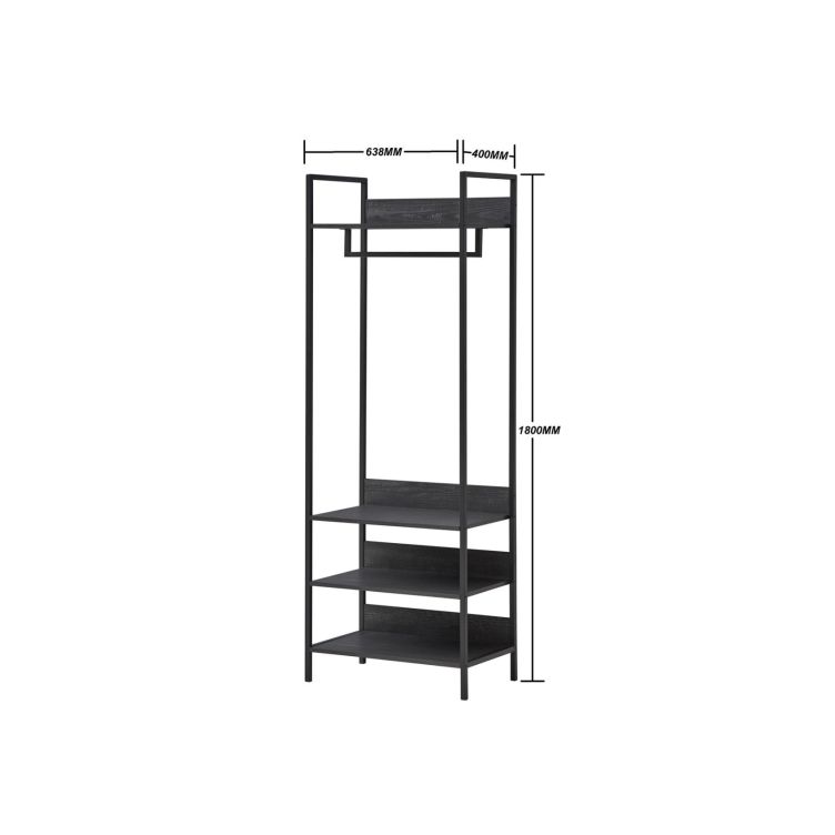 Zahra 4 Piece Open Wardrobe Bedroom Set - Black - image 4