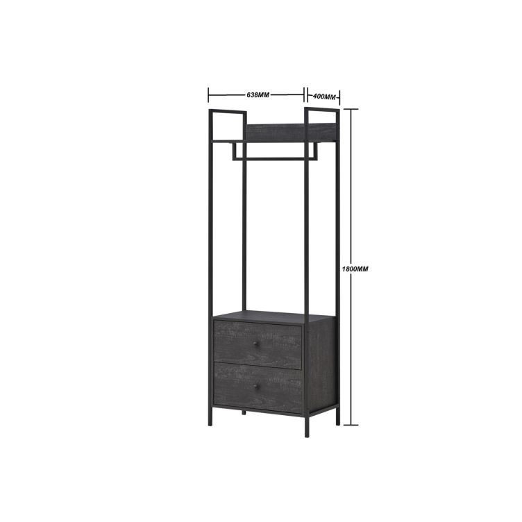 Zahra 4 Piece Open Wardrobe Bedroom Set - Black - image 6