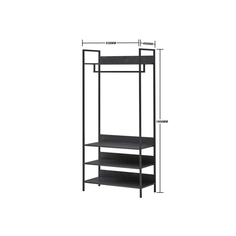 Zahra 4 Piece Open Wardrobe Bedroom Set - Black - image 8