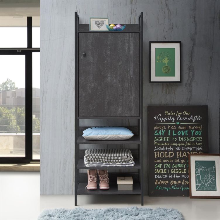 Zahra 4 Piece Open Wardrobe Bedroom Set - Black - image 9