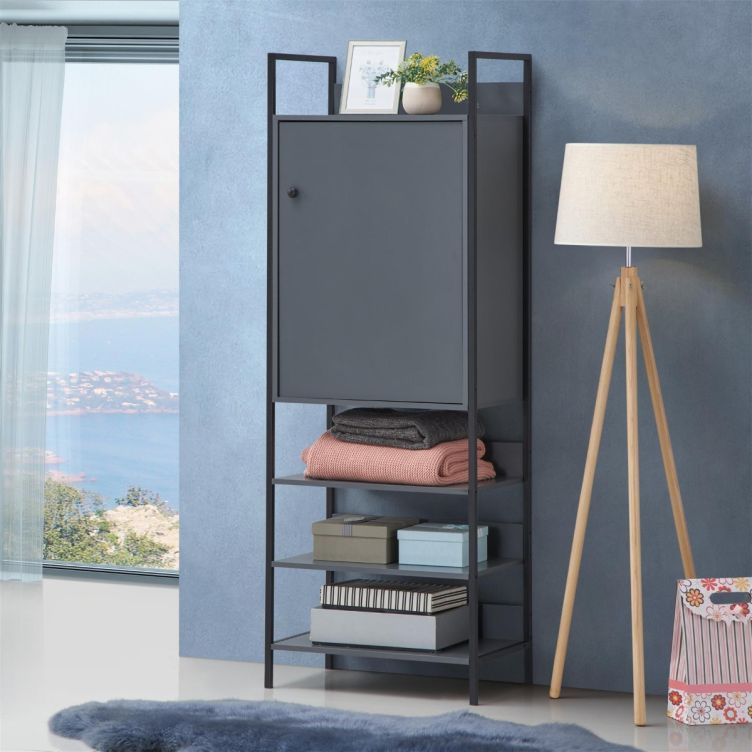 Zahra 4 Piece Open Wardrobe Bedroom Set - Dark Grey - image 5